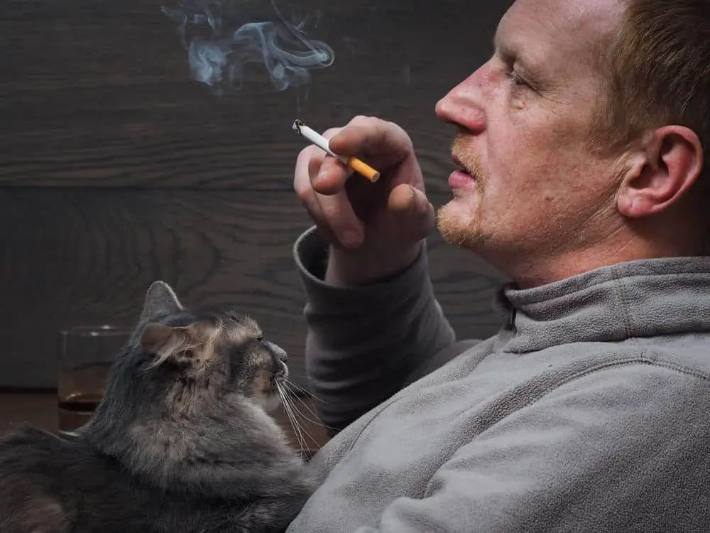 smoking with cat
